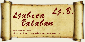 Ljubica Balaban vizit kartica
